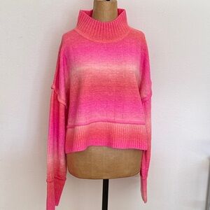 Pilcro sz M Pink Gradient Women's Crop Sweater NWT ($128) new mock turtleneck